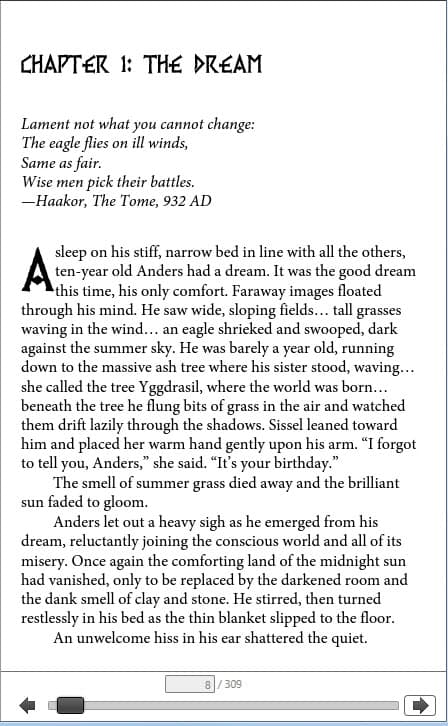 Fiction Books interior layout sample spread — Real Self Publishing portfolio (img7.jpg)